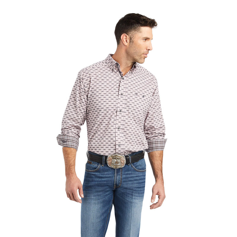 Camisas Ariat Relentless Superior Stretch Classic Fit Gris/Beige Hombre - Chile 769-AVMOQR